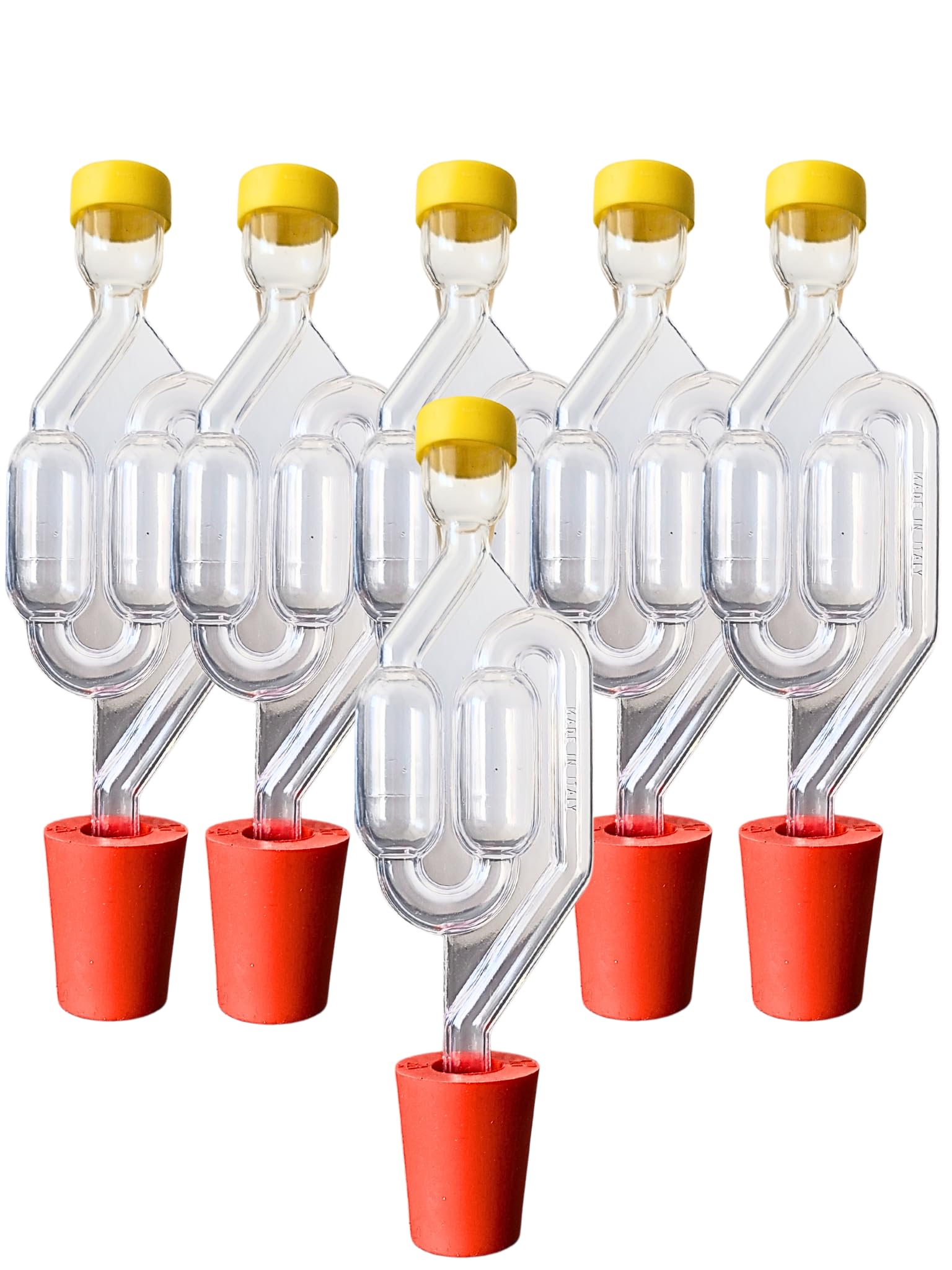 DIAH DO IT AT HOME DIAH DO IT AT HOME Fermentation Airlock and Bored Bung Cork Stopper for Glass Demijohn Beer Wine Making 6 x Airlock [2-Chambers] with 6 Bored Bungs