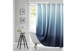 BESTRIPES Fabric Shower Curtain, Blue Shower Curtain, Plolyester Ombre Shower Curtains for Bathroom, Modern Decorative Bathroom Curtains, 72" W x 72" H
