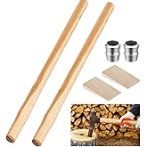 Yalikop 2 Sets 36" Replacement Hickory Sledge Hammer Handles Kit | 2 Wooden ＆ 2 Metal Wedges, Heavy Duty 1.2x1.6 in Oval Eyed for 20-24 lb Hammer for Carpentry Construction DIY Sledge Axe Tool