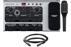 TEDS ELECTRONICS Zoom V6-SP Multi-Effects Vocal Processor Pedal with SGV-6 Vocal Microphone Kit