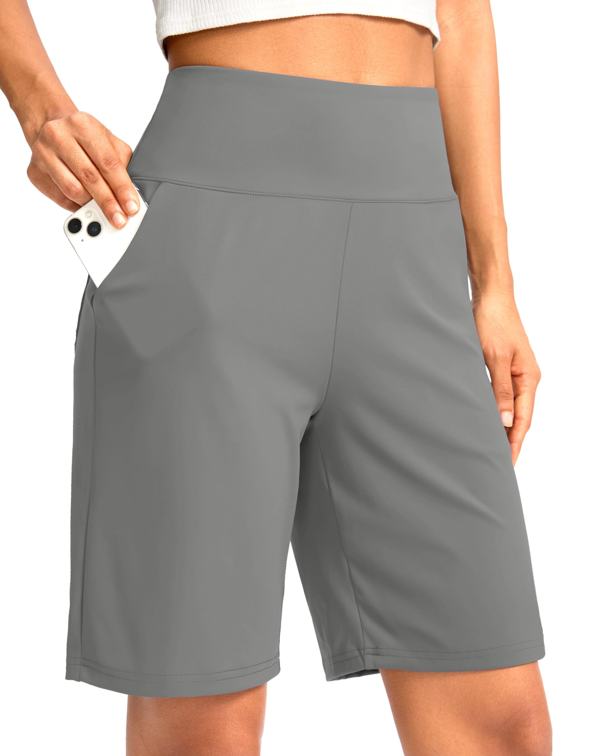 Women's Bermuda Long Shorts with Pockets High