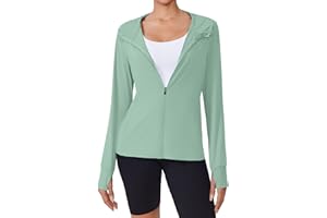 PINSPARK Women's UPF 50+ Sun Protection Hoodie Jacket Lightweight Full Zip Athletic Jacket Long Sleeve Shirt with Pockets