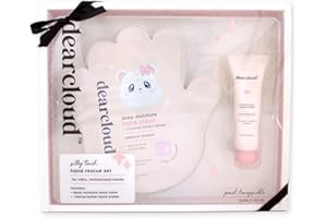 dearcloud Silky Touch Hand Rescue Set - Hand Mask for Dry Cracked Hands + Moisturizing Hand Cream - Self Care Gift Set (Peach Honeysuckle)