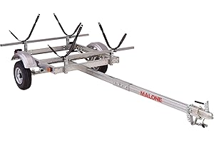 Malone MPG586XJ EcoLight 2 Kayak Trailer with 2 J-Rack Kayak Carriers | 14' / 400 lbs Capacity | Fully Submersible | Marine Grade Galvanized Steel Construction