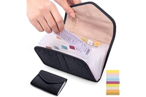FRECOLSH Fabric Receipt Organizer 7X5 - Receipt Holder 12 Pockets - Money Organizer - Elegant Receipt Holder - Coupon Holder - Cash Organizer - Envelope Organizer - Small Accordion File Organizer