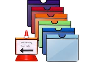 Set of 6 Traffic Cone Sleeve Cone Covers with Pockets Message Sign Sleeve for Caution Outdoor Activity Warning Signals Safety