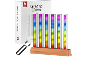 AODUKE Cherry Wood LED Light Bar, Music Sync RGB Light,USB Music Rhythm Lights Ambient Lamp for Gaming Movies Lamp,PC Desktop Music Light,TV Room Decoration,Voice Rhythm Spectrum Light-AJRZJ6