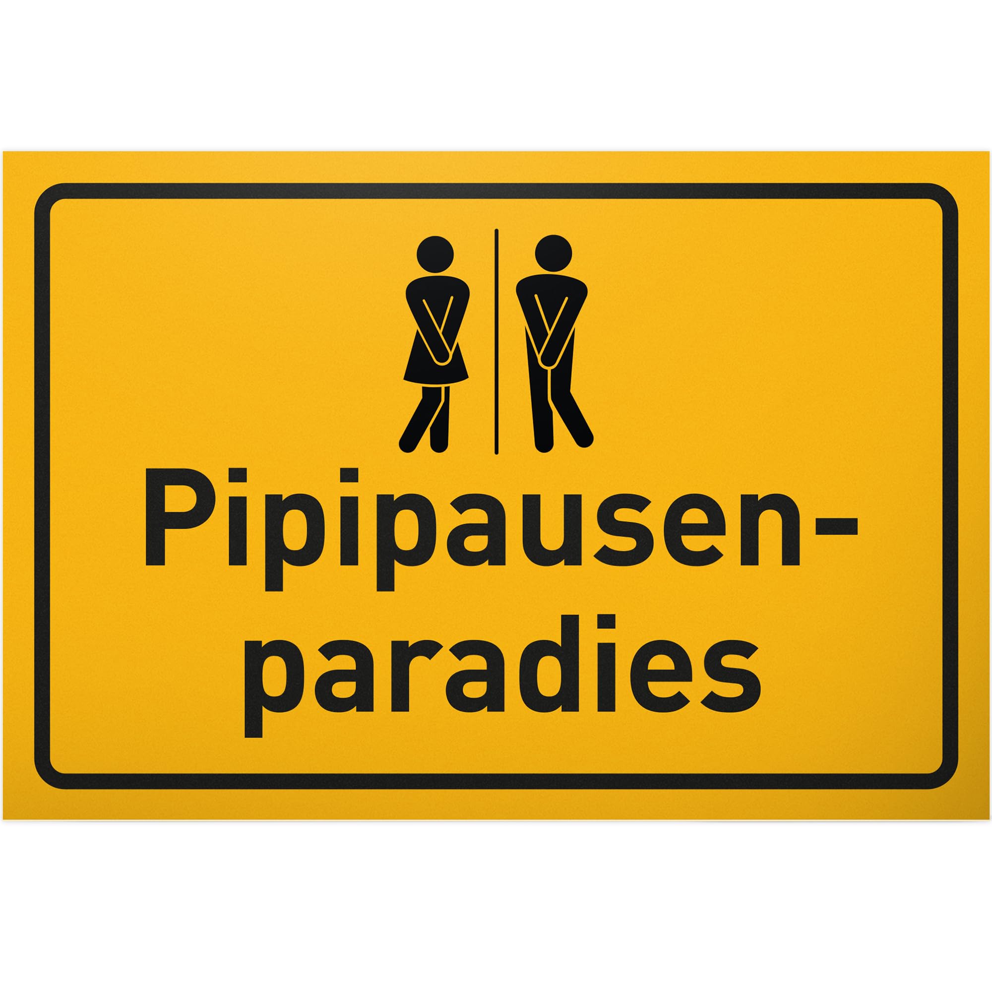 DankeDir! Pipipausen Paradise - Plastic Sign 30 x 20 cm - Toilet Sign for Hanging Toilet Toilet Sign Funny Toilet Sign - Guest Toilet Door Sign Wall Funny Decorative Men's Guest Toilet