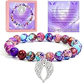 SODLYUE Sympathy Gift Memorial Gifts for Loss of Loved Ones, In Memory of Mother Father Memorial Bereavement Bracelet with Angel Wings Charm