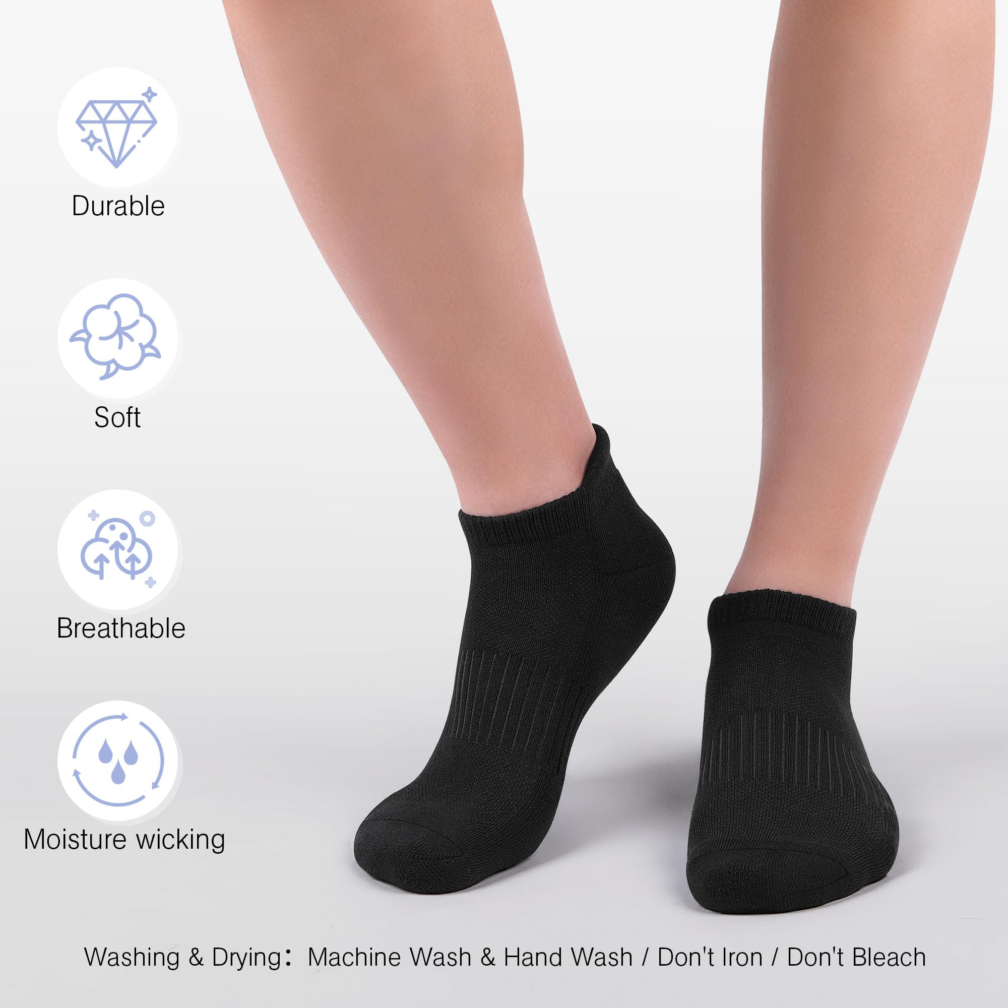 KAXIFEI Felicigeely Ankle Athletic Running Socks Low Cut Sports Socks Breathable Cushioned Tab Socks for Men Women 6 Pairs