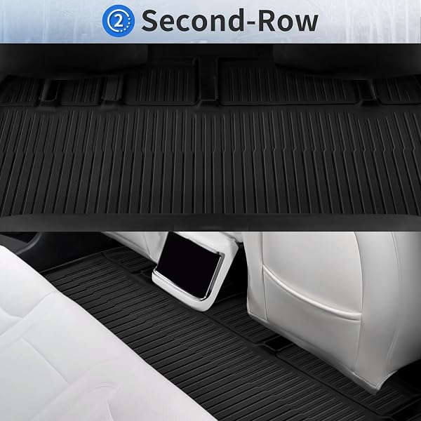 TSLDRV FLOOR MATS FOR TESLA MODEL X 5 SEATER 2026 2025 2024 2023 ALL WEATHER MODEL X FLOOR MATS FOR TESLA MODEL X ACCESSORIES 2026 2025 2024 2023 TPE BACK SEAT COVER TRUNK FRUNK MAT BLUE