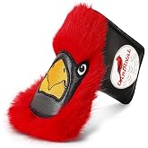 LZFAN Golf Club Covers Funny Golf Blade Mallet Putter Cover Animal Golf Club Head Covers Golf Gifts for Men Women Plush Giraffe (Cardinal for Blade)