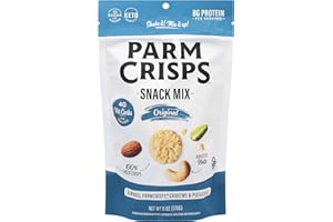 ParmCrisps Snack Mix – Original Cheese Parm Crisps and Nuts Snack, Made Simply with 100% Cheese Crisps, Almonds, Cashews, and Pistachios | Healthy High-Protein Snack, Low Carb, Gluten Free, Low Sugar | 6oz (Pack of 3)