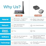 CHEECENT 2-Port USB Wireless Print Server WiFi Ethernet for Windows Mac Linux view 6