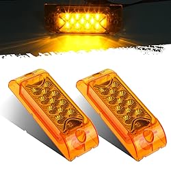 Partsam 2Pcs 6" Amber 13 LED Reflective Rectangle