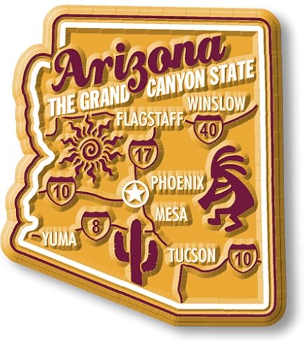 Phoenix Arizona Car Magnet - 5.5 Inch Refrigerator Or Locker Decal, Outdoor Grade