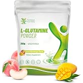 Babivek L-Glutamine Powder - 200g Pure Fermented Glutamine, 40 Servings | L-Glutamine Supplement for Muscle Recovery, Gut Health &amp; Immune Support -Delicious Tropical Flavor, Non-GMO, Gluten-Free