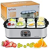 LynTorin Yogurt Maker, Automatic Digital Yogurt Maker Machine with Adjustable Temperature & Time Control, Stainless Steel Che