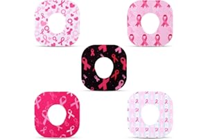 25pcs Adhesive Patches for Dexcom G7, 5 Styles Waterproof Overpatches Covers Breast Awareness Over Patches with Ribbons Patte