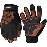 SLARMOR Winter Work Gloves for Men, Warm, Waterproof Insulated Work Gloves | Touch Screen, 100g Warm Thinsulate Lining, Cowhide Leather, Puncture &amp; Abrasion Resistant, Reinforced Palm for Cold Weather