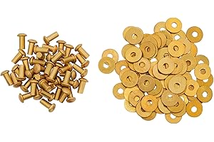 Lord of Battles Mushroom Head Rivets - Heavy Duty Solid Rivets Perfect for Wood, Metal, Leather & DIY Projects, Plate Armour or Helmets Repair (Solid Brass - Set of 50, 6mm (1/4 inches))