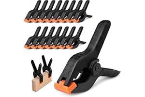 Spring Clamps, 20pcs Mini Backdrop Clips 2 Inch Heavy Duty Plastic Spring Clamps Plastic Clips for Woodworking, Photography S