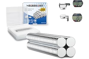 MAGABALLNET 125PSC Small Magnets, 6X2mm Strong Neodymium Refrigerator Magnets, Mini Rare Earth Round Magnet for Crafts, Cabinet, DIY, Office, Whiteboard
