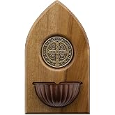 Intercession Wooden Holy Water Font - St Benedict