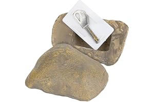 BARGIFTS Hideaway Spare Key Rock, Hide-a-Key Fake Rock, Looks & Feels Like Real Rock, Weather-Proof Fake Hidden Storage(TypeD Beige，1pack）…