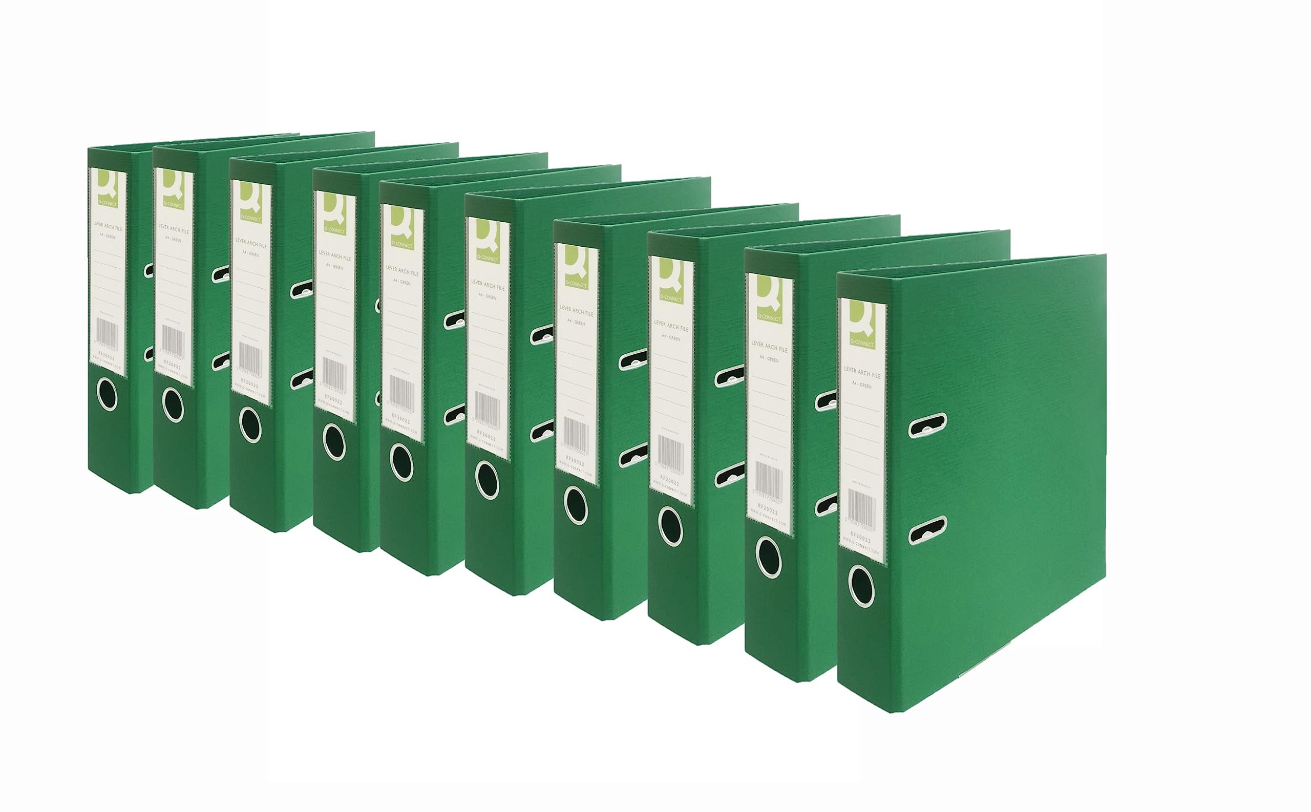 Q-Connect 70mm Lever Arch File Polypropylene A4 Green (Pack of 10) KF20022