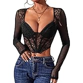 Women's Long Sleeve Crop Top Sexy Cut Out T-Shirt Halter Tees Top Slim Fit Y2k Tops