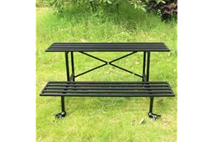 Zhongma 2 Tier Sturdy Metal Plant Stand with Wheels Heavy Duty Plant Holder for Home Indoor and Outdoor,L45.67 x W17.5 x H16.14 inch,440 LBS Capacity & Heavy Duty Construction