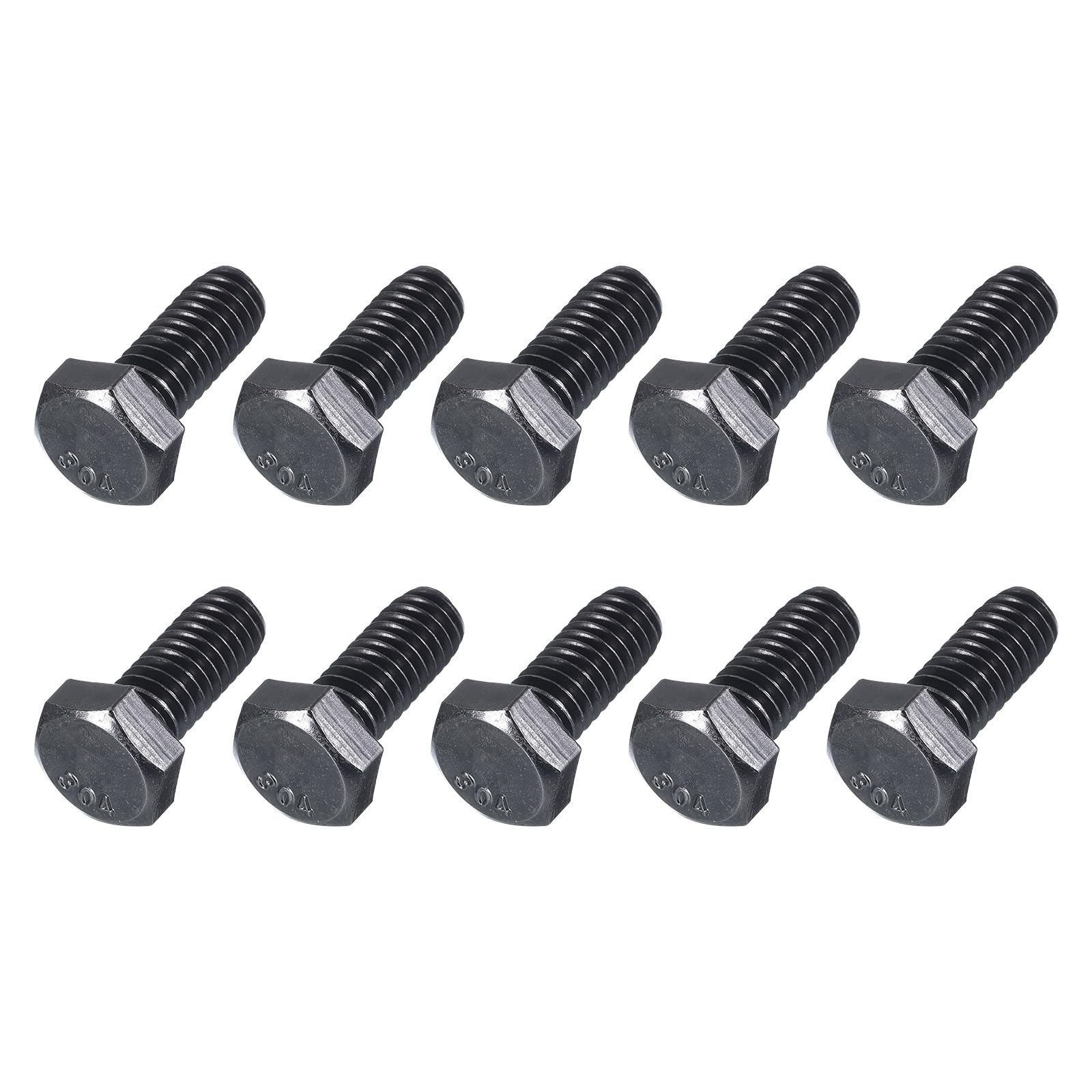 METALLIXITY Hex Head Bolts (5/16-18 x 5/8") 10Pcs, 304 Stainless Steel 18-8, Fully Threaded, External Hex Drive, Hex Head Screw Bolt, Black Oxide โ image 1