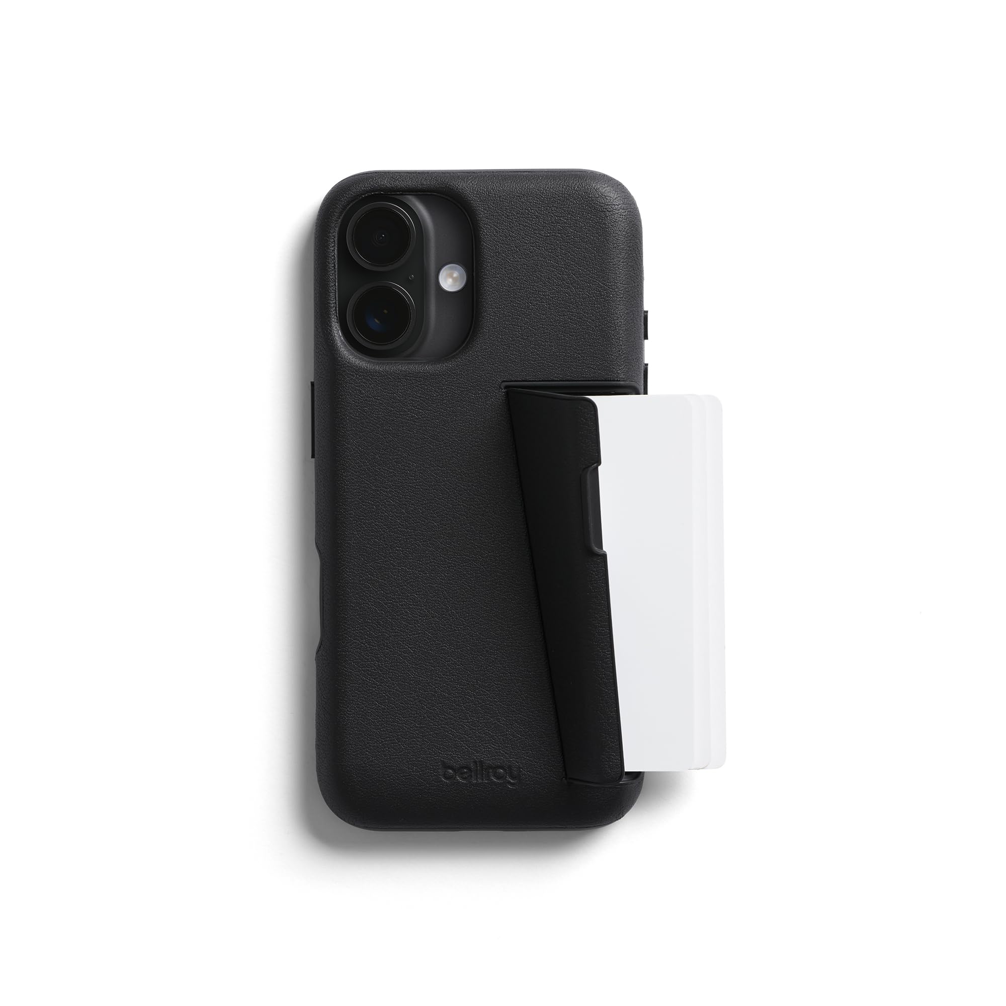 Bellroy Phone Case – 3 Card for iPhone 16 (leather iPhone case, phone wallet) - Black