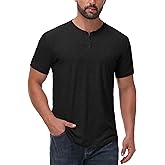 JWM Men's Henley Shirts Short Sleeve - Cotton True Classic Casual Basic Button Soild Fashion Summer T Shirts with Pocket