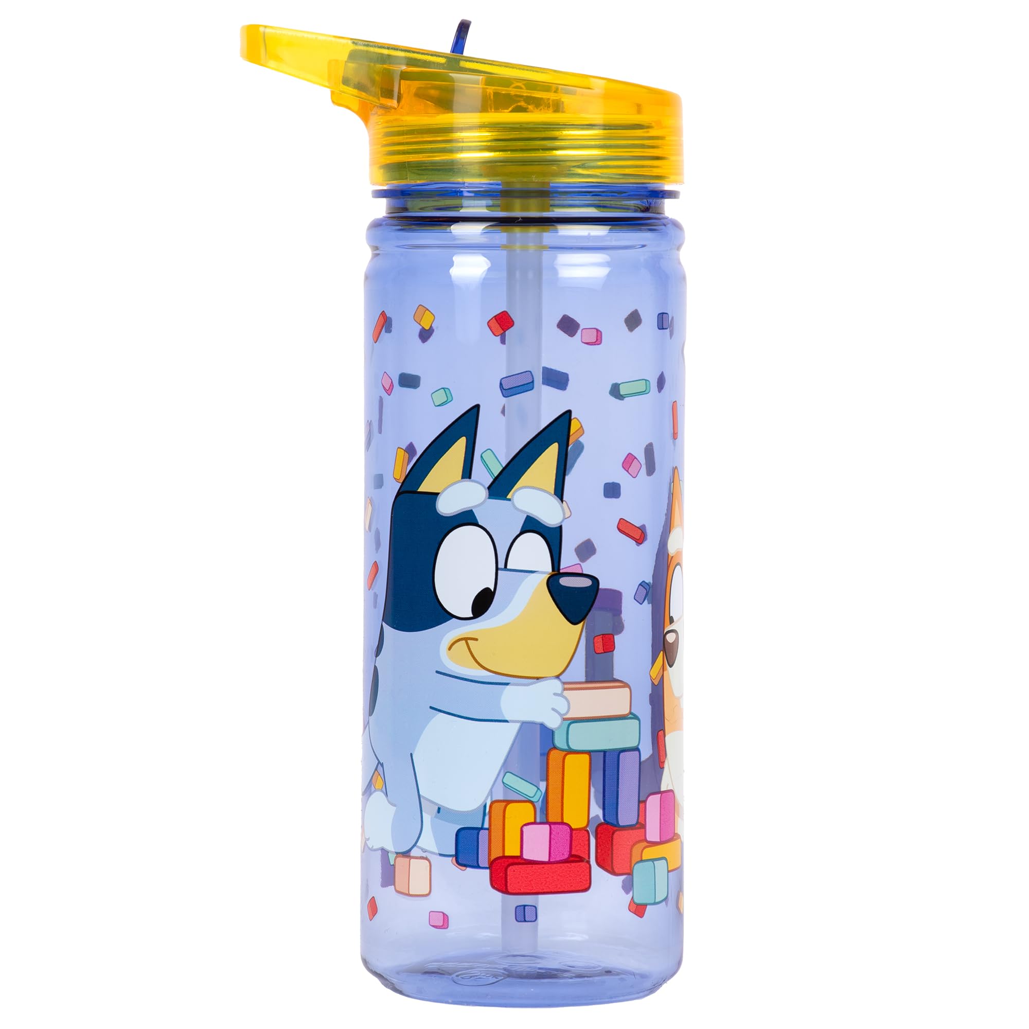 Bluey BPA Free 580ml School Water Bottle with Straw - Leakproof, Durable, Perfect for Boys & Girls