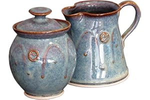 CASTLE ARCH POTTERY IRELAND Castle Arch Pottery Irish Pottery Pottery Sugar and Creamer Set in Green 10oz Hand-Thrown & Glazed, Green Celtic Spiral Motif - Handcrafted In Ireland - Lead & Cadmium Free, Irish Gifts Men & Women