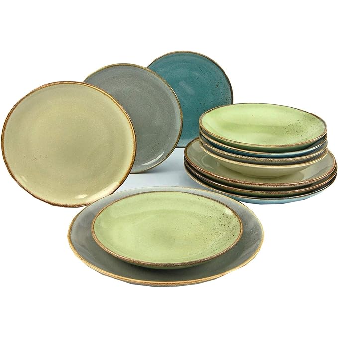 Creatable 20963 Nature Collection Speiseteller, Suppenteller, Dessertteller, 12-teilig (1 Set)