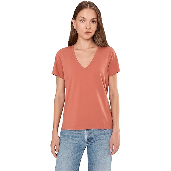 Madewell Womens New Slub V-Neck Light Pool 2XS (Women's 000) One