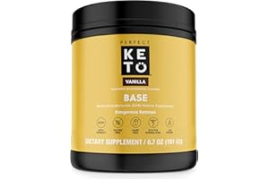 Perfect Keto Exogenous Ketones Powder, BHB Salts Supplement for Ketosis & Fasting, Plus Electrolytes for Hydration, Caffeine Free Energy, Keto Diet, Focus & Workout Support, Vanilla, 6.7 oz