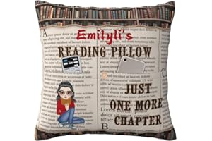 Personalized Book Reading Pocket Pillowcase Custom Just One More Chapter Pillow Cover with Name Portrait Bookworm Pillow Cove