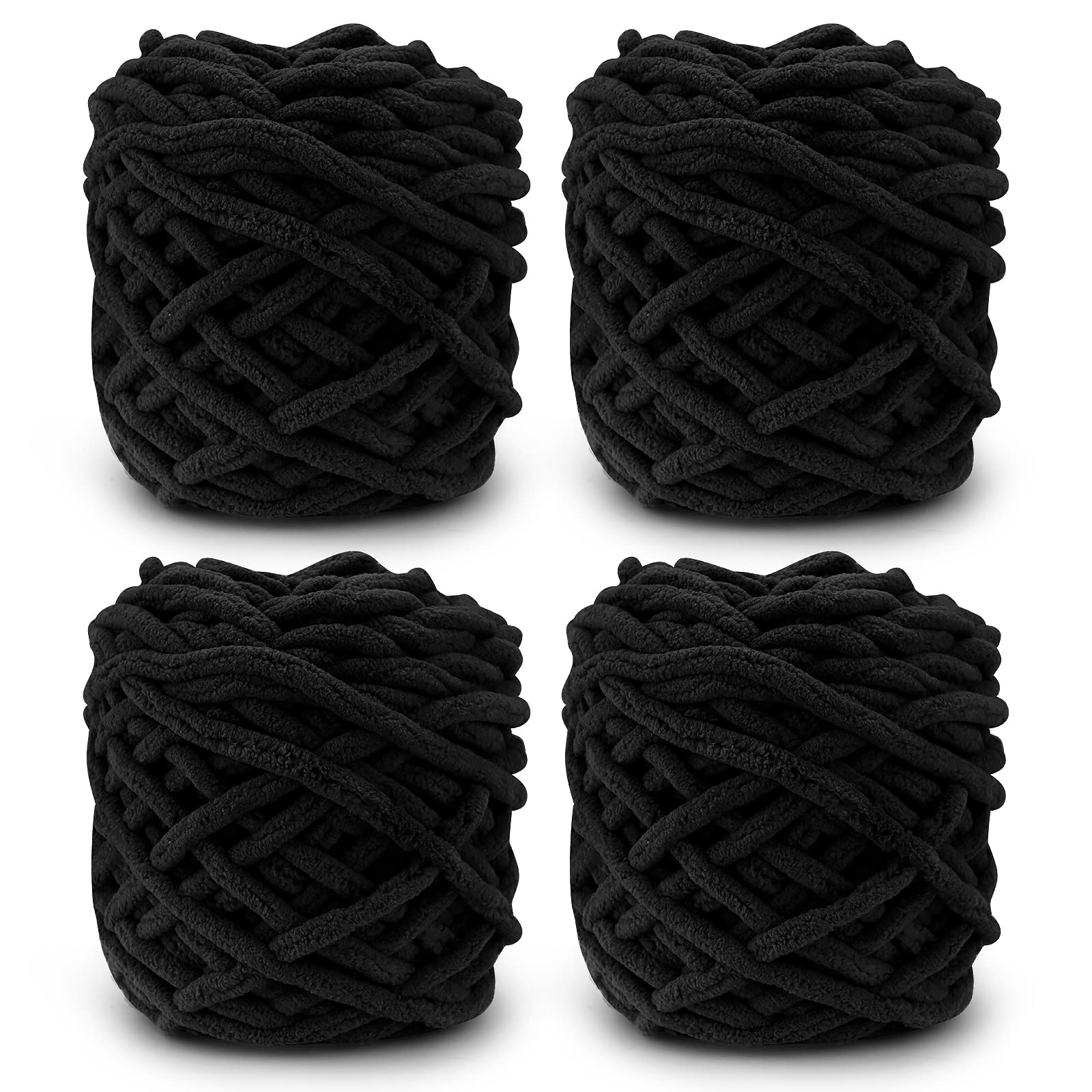 Knitting Wool Yarn 4 x 100g Multi-Colored Soft Chunky Yarn for Crochet Projects Making Plush Balls Handmade Bags Sweaters Shoes Hats Sweaters Blankets Scarves