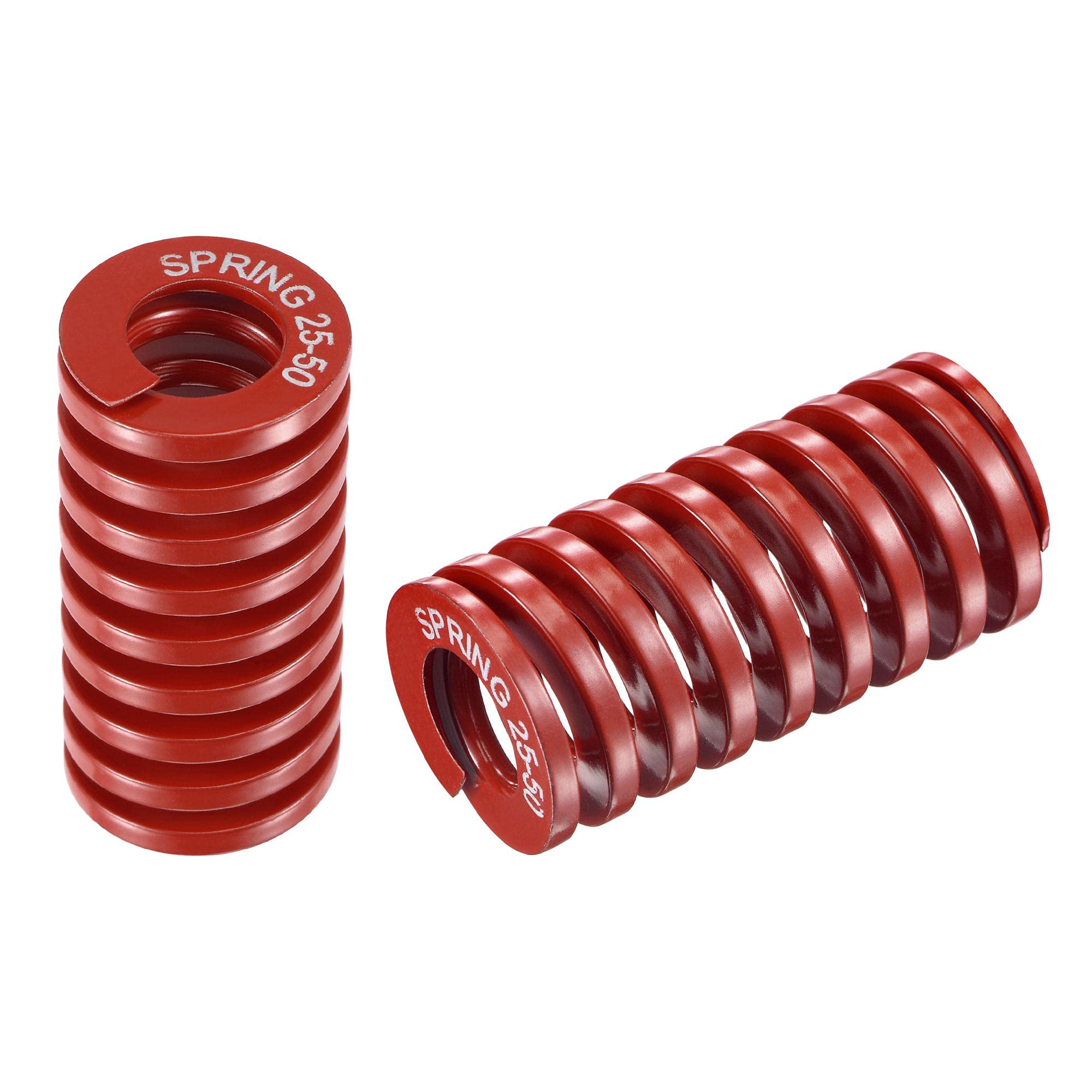 sourcing map 3D Printer Die Spring, 25mm OD 50mm Free Length 65Mn 1225N Load Capacity Compression Mould Die Springs Red 5pcs