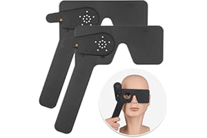 Skillssist 2 Pcs Ophthalmic Eye Occluder with 14 Holes for Ophthalmologists, Orthoptists and Orthoptists Eye Exam Tools (Black)