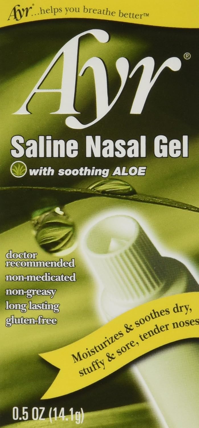 Ayr Saline Nasal Gel, with Soothing Aloe, 0.5 Ounce Tube (Pack of 3): Health & Personal Care
