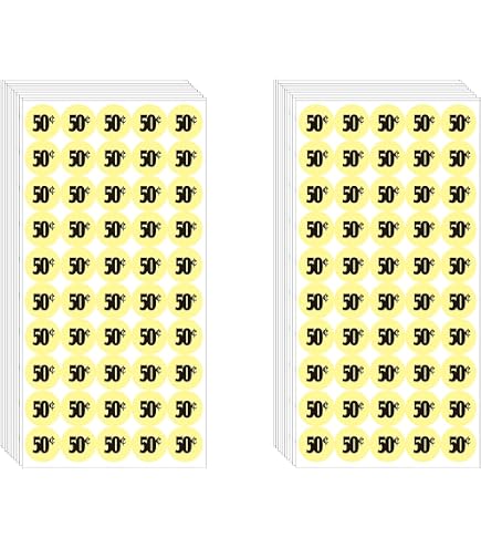Amazon.com : Mobiusea Creation 480pcs Price Stickers | 50 Cent