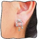 Cute Frog Ear Cuff Earrings for Women Green Vintage Frog Wrap Crawler Earrings No Piercing Animal Cuff Earrings for Women Jewelry Gifts