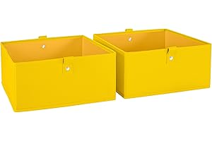 RiverRidge Kids 2pc 10.5in W x 5in H Folding Storage Bin Set - Yellow