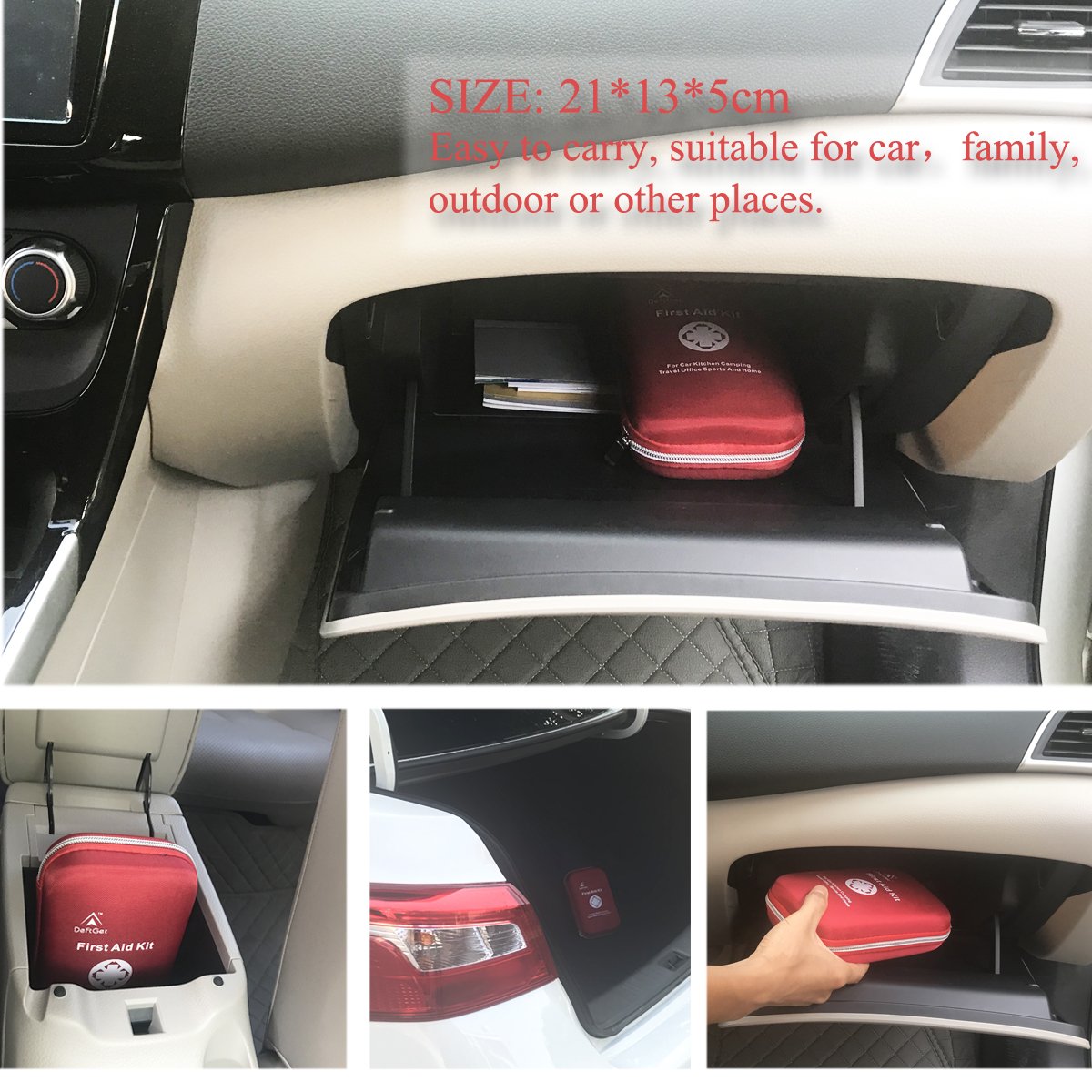 First Aid Kit - 163 Piece Waterproof Portable Essential Injuries & Red Cross Medical Emergency equipment kits : For Car Kitchen Camping Travel Office Sports And Home