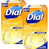 Dial Antibacterial Soap Bar, Gold, 6 Count (Pack of 2)
